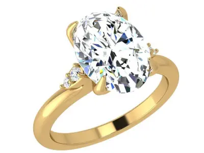 Oval Diamond Ring 3814 3D print model