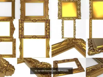 10 carved frames set 3D Model Collection