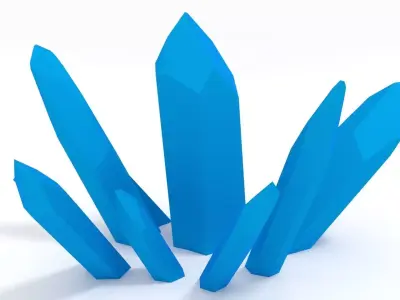 Crystals group of Free low-poly 3D model