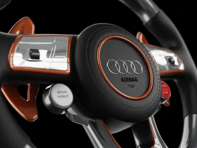 AUDI A3 STEERING WHEEL  Low-poly 3D model