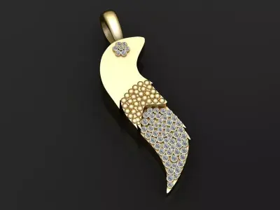 flame shape pendant 3D printable model  3D print model