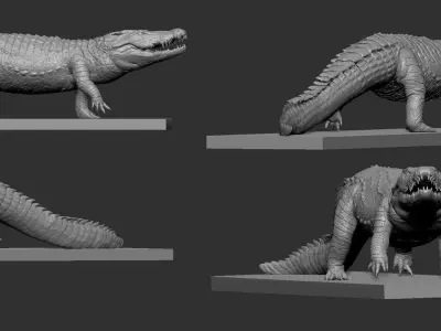 Nile Crocodile Walking Pose 3D Model Decimated 3D model