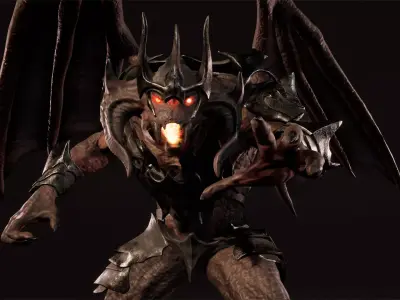 Hell demon warrior low-poly game engine ready 3D model Low-poly 3D model