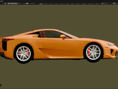 Car Lexus LFA 2012 Low-poly 3D model