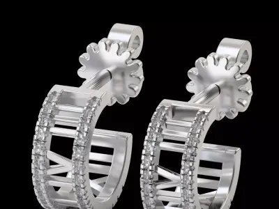 atlas hoop earring  3D print model