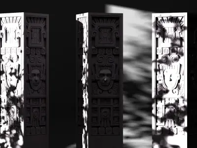 Decoration old pillar 3D print model