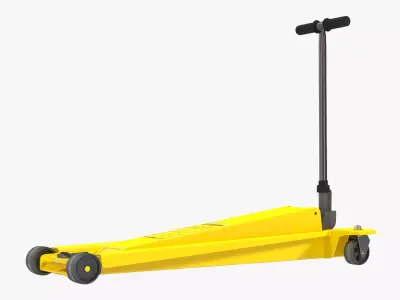 Floor Car Jack Yellow Low-poly 3D model