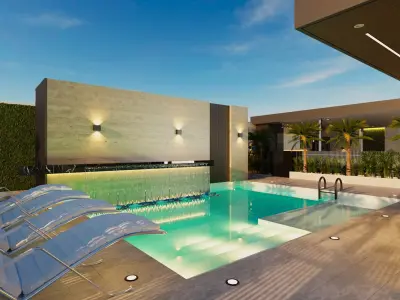 POOL AND BBQ 3D model