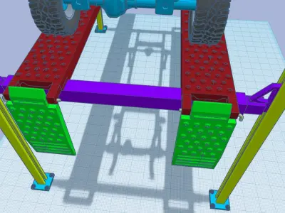 4 post car or truck lift 3D print model