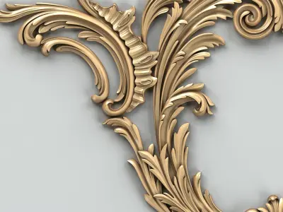 Carved decor central 010 3D model