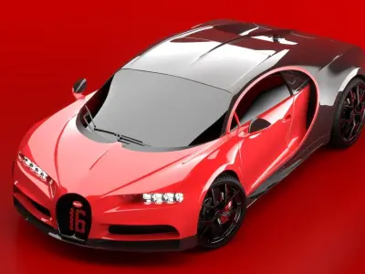 Bugatti Chiron Sport 2021 Red Premium  3D model