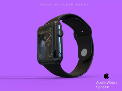 Apple Watch Series 6 44mm Stainless Steel 3D model 3D model