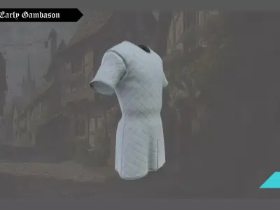 Medieval Early Gambason - For Metahuman Low-poly 3D model