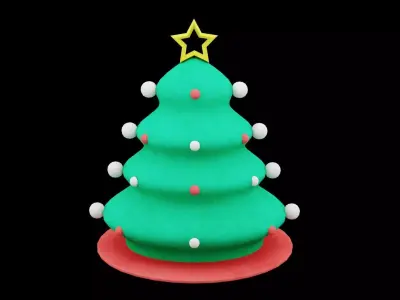 Christmas Hat Low-poly 3D model