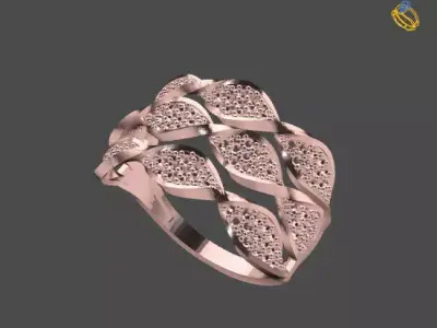 Women Stone Rings Diamond 3D print model buy