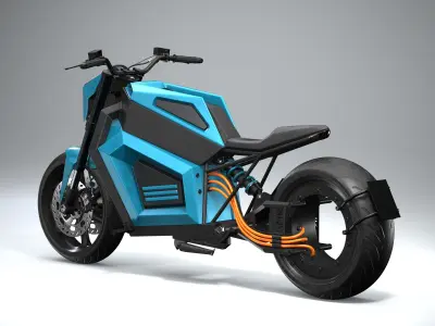 RMK E2 electric motorcycle Aquamarine 3D model