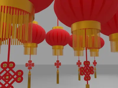 Chinese lantern 3D model 3D model