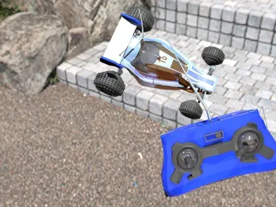 Race car as a toy including remote controller 3D model