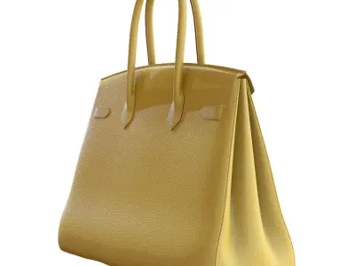 Hermes Birkin Bag  Yellow Leather  Low-poly 3D model