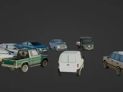 Low Poly Cars Low-poly 3D model