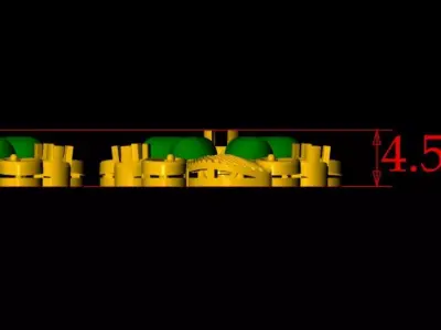 Gold Tops Earring - 0019 3D print model