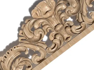 Frame-003 ornate wooden frame 3D model