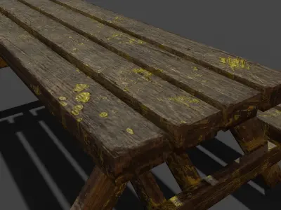 old table chair  3D model