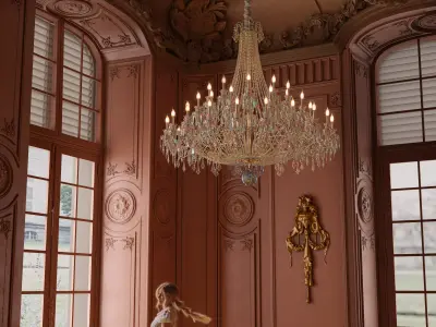 Museum of Classical School 3D scene  Low-poly 3D model