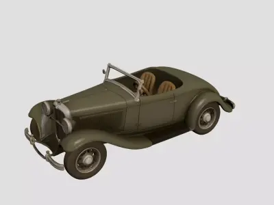 1930s Early Vintage Roadster Convertible3 D model 3D model