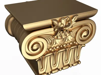 Carved Capital 01002 Low-poly 3D model