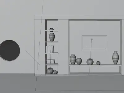 TV WALL INTERIOR  Low-poly 3D model