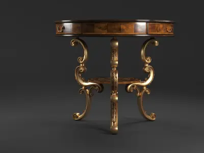 Oyster round table  highpoly 3D model