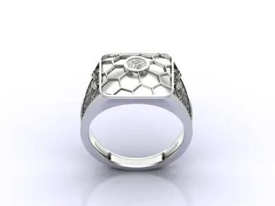 Print Ready STL 3DM  Gents Rings Diamond Men Ring  3D print model shop