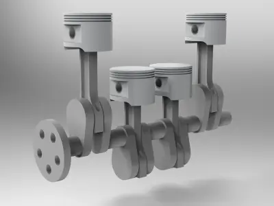 4 cylinder engine 3D model