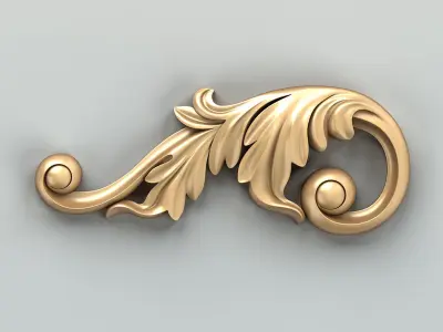 Carved decor corner 011 3D model