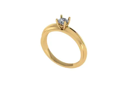 Women diamond engagement ring 3d render 3D print model shop