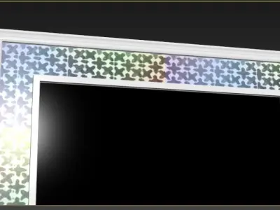 Modern Mirror - Metal Frame  White Low-poly 3D model