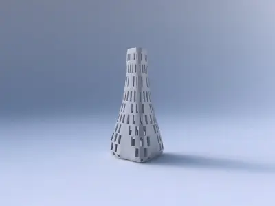 Vase grounded triangle with checker grid lattice 2 3D print model