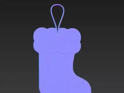 Hollow Christmas Stocking Ornament  Minimal Festive  3D print model