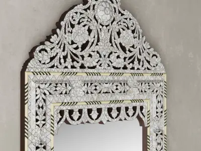 RH Hand carved inlay mirror2 3D model