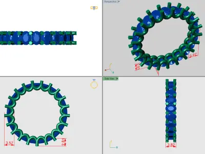 U eternity wedding band 3D print model