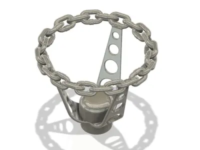 3d printable lowrider chain link steering wheel hi-poly 3D print model