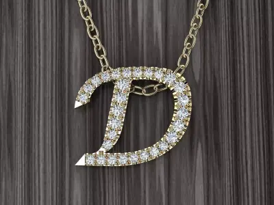Jewelry Alphabet Pendant D 3D print model