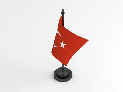 Table Flag Turkey 3D model