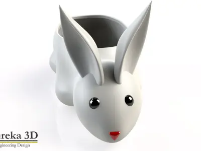 Rabbit Flowerpot 3D print model