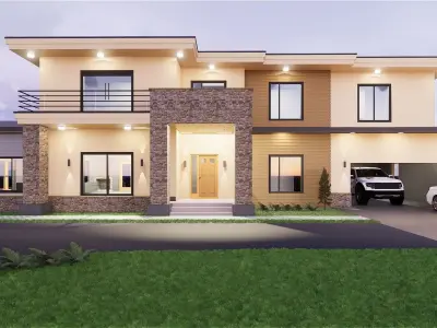 Modern Villa 3D model 13