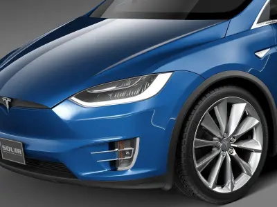 Tesla Model X 2017 3D model purchase