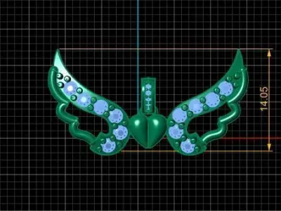 flying heart pendant 3d printable model  3D print model