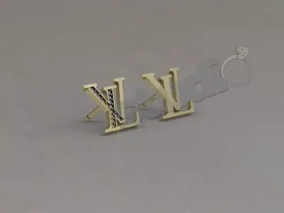 Highly luxury Louis Vitton design earring 3d model 3D print model