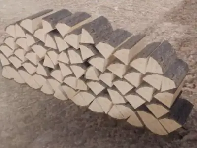 Firewood stacked logs Free low-poly 3D model